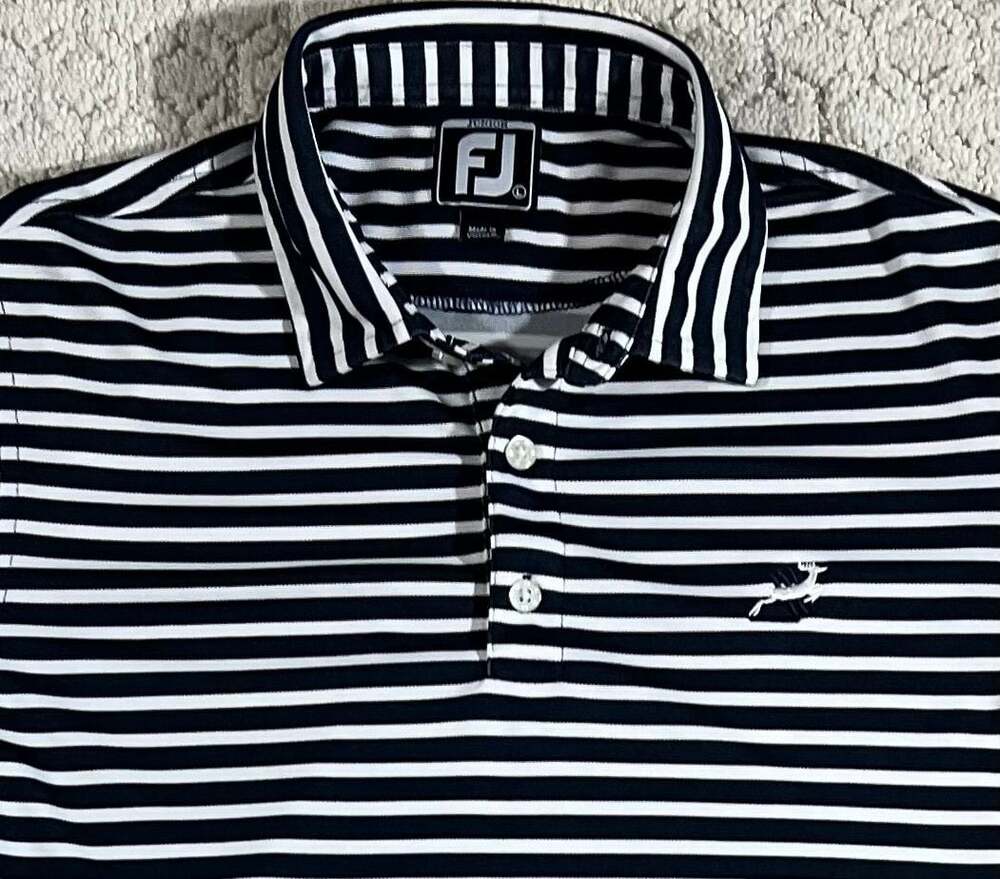 FootJoy Junior Striped Performance Golf Polo Shirt Size L